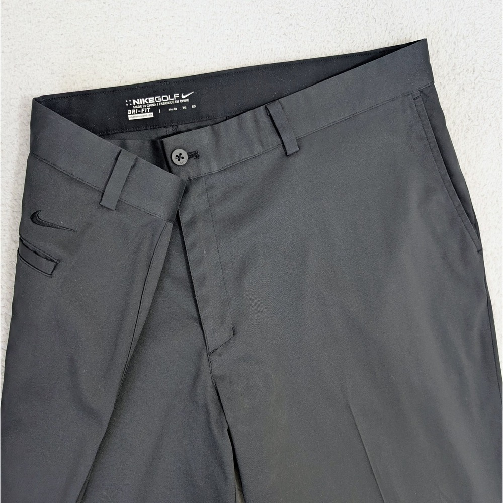 Nike Golf Dri-Fit Men's Black 40x32 Golf Pants Flat Front Stretchy